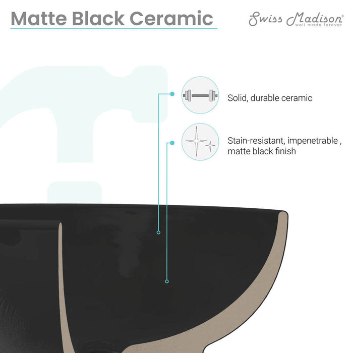 48 inch Ceramic Vanity Sink Top in Matte Black with 3 Holes