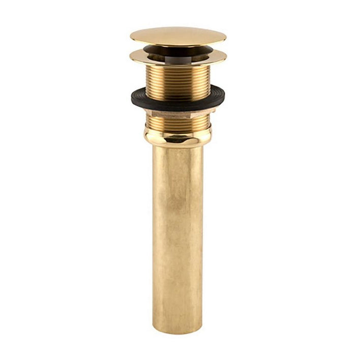 Mushroom Pop-Up Straight Tub Drain with 1-1/2" x 6" Tailpiece - Polished Brass