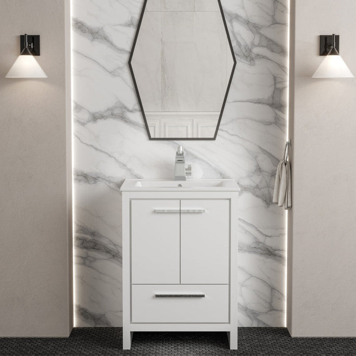 Virage 24" Freestanding, Bathroom Vanity in Glossy White