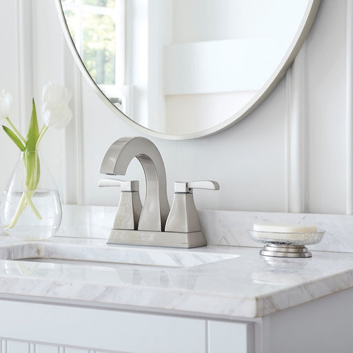 Allen + Roth Marchele Brushed Nickel Bathroom Sink Faucet, Drain and Shower Head (Brush Nickel)