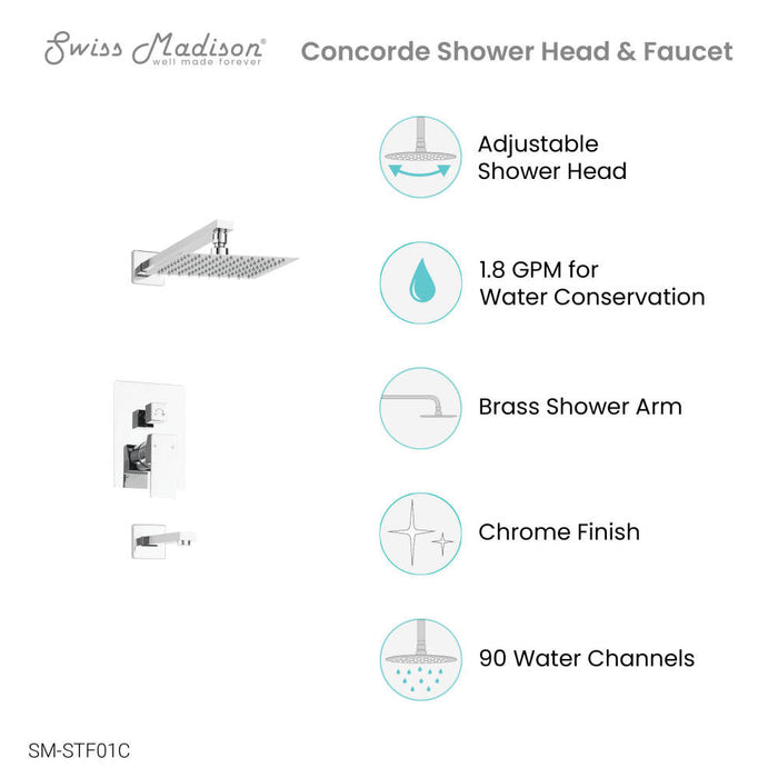 Concorde Single-Handle 1-Spray Tub and Shower Faucet in Chrome (Valve Included)