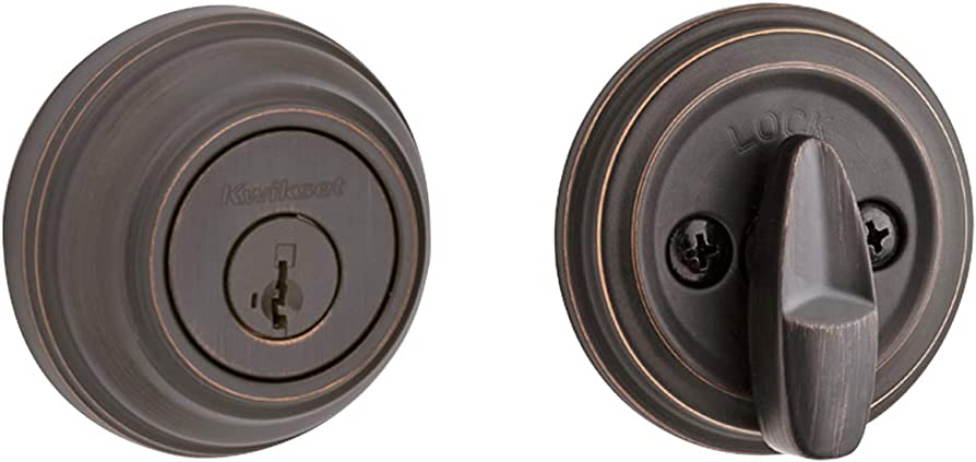 Kwikset  Venetian Bronze Single Cylinder Deadbolt featuring SmartKey Security with Microban Antimicrobial Technology