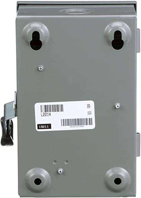 Square D - L211N 30 Amp 120/240-Volt Two-Pole Indoor Light Duty Fusible Safety Switch with Neutral,Gray