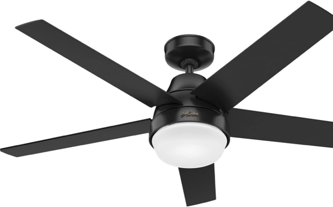 Hunter Fans - Aerodyne 52" Smart LED Ceiling Fan with Remote Control, Matte White, Black, Silver