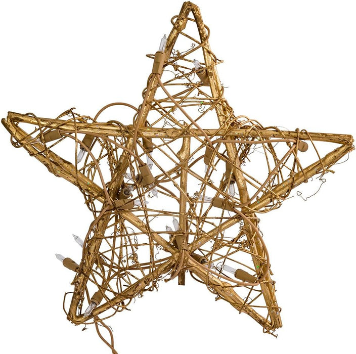 Kurt S. Adler Kurt Adler 20-Light Gold Rattan Star Treetop