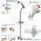 High Pressure Handheld/Rain 82-mode 3-way Shower Head Combo with 25.75" Adjustable Drill-free Stainless Steel Slide Bar, Pet & Tub Power Wash and Anti-clog Nozzles, with 5ft Hose - Brush Nickel