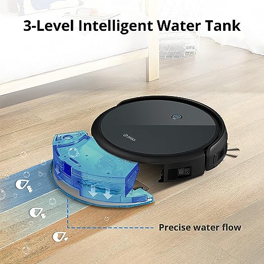 360 C50 Robot Vacuum and Mop, 2600 Pa, Zigzag Cleaning, Scheduled Cleaning, Edge, Spot, Deep Cleaning, Compatible with Alexa and Google Assistant, Black