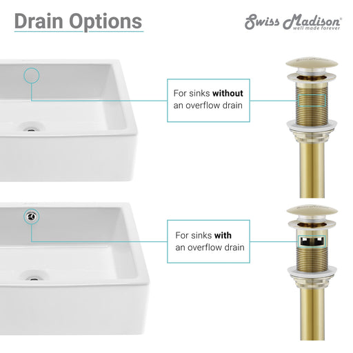 Residential Non-Overflow Pop Up Sink Drain 1.75 in Gold