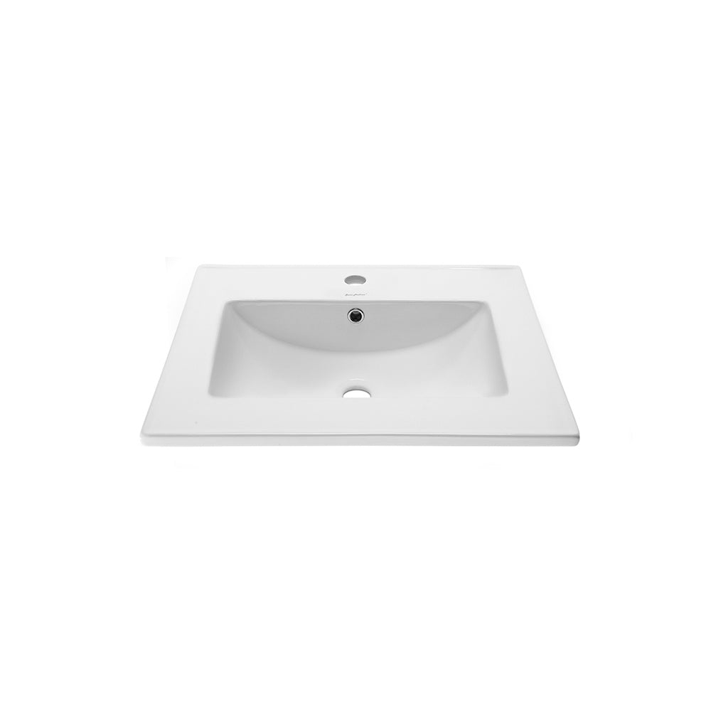 24" Vanity Top Bathroom Sink (Glossy White)