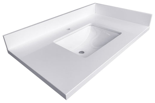 VALENCIA 36" VANITY SINGLE SINK with White Quartz Top (faucet not included)
