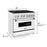 ZLINE 36" 4.6 cu. ft. Electric Oven and Gas Cooktop Dual Fuel Range with Griddle and White Matte Door in Fingerprint Resistant Stainless (RAS-WM-GR-36)