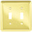 Style Selections  Stamped Round 2-Gang Standard Toggle Wall Plate, Polished Brass