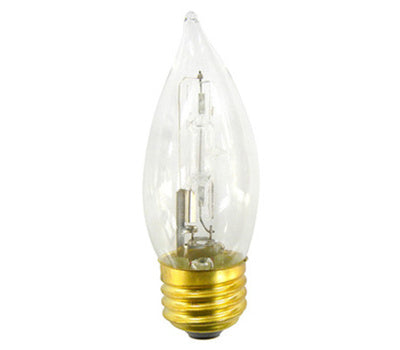 43Watt Clear- Replaces 60W Bulb (Standard Base) Clear Chandelier CA11 Bent Tip 1,000 Hours - Bulb 2 Pack