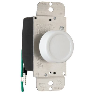 LEGRAND - PASS & SEY 600-watt White Single Pole Rotary Dimmer Switch