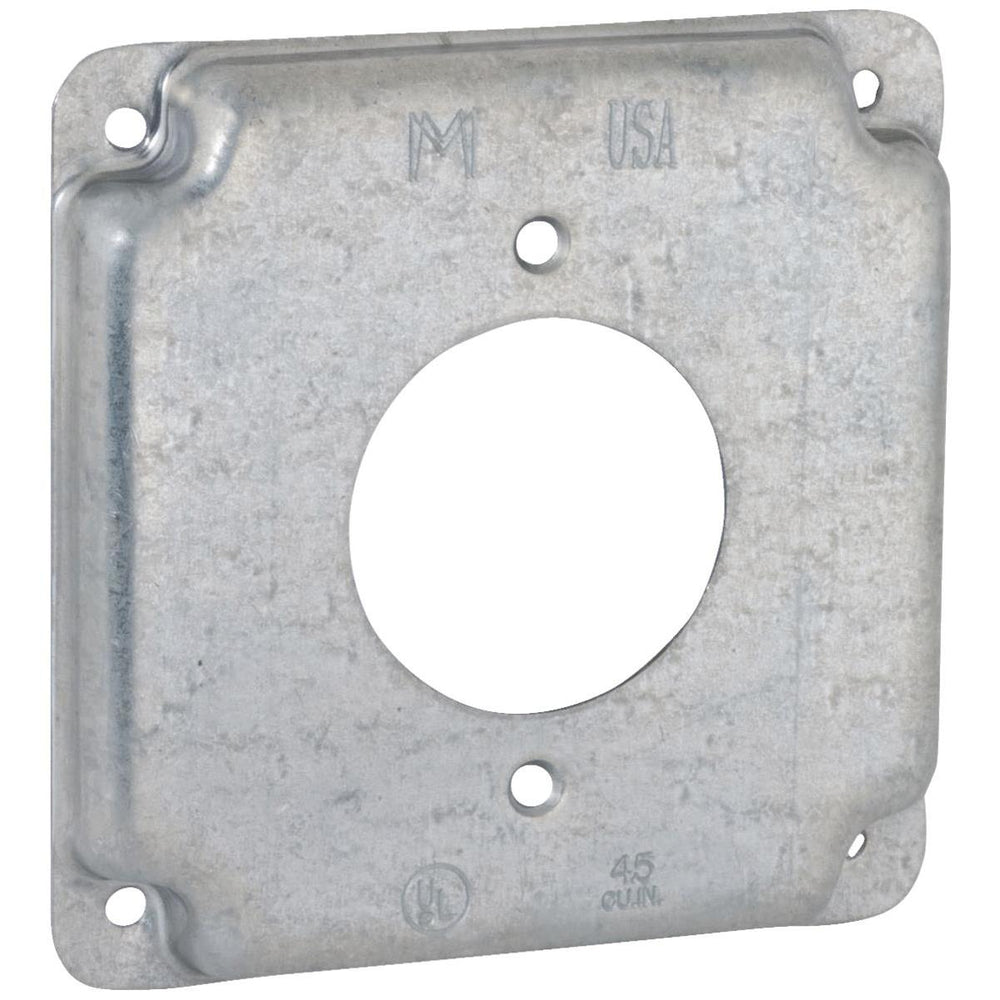 RACO Raco 1.719 In. Dia. Receptacle 4 In. X 4 In. Square Device Cover