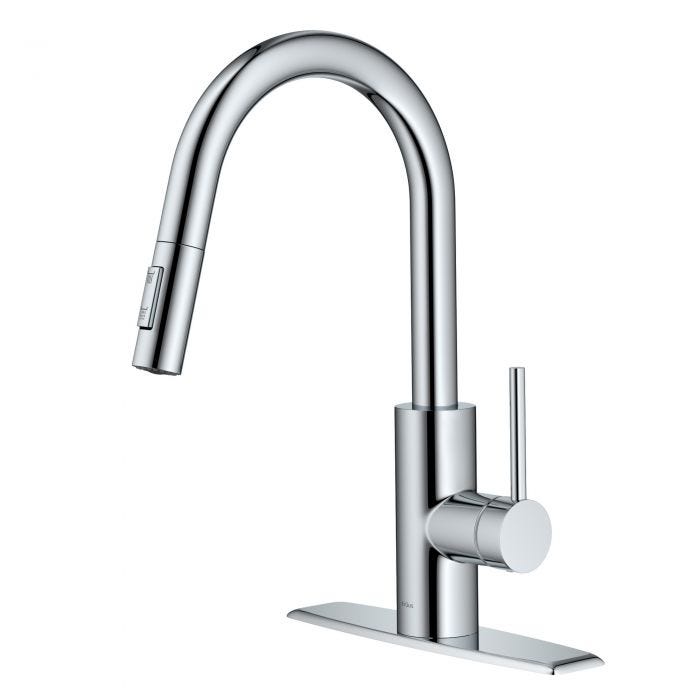 Kraus Oletto 1.75 GPM Pull Down Kitchen Faucet with QuickDock Technology, Swiveling Spout and Dual Function Spray Head Model:KPF-2620SFS