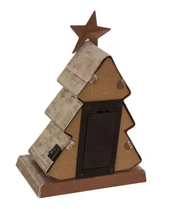 GLITZHOME 7.50" H Marquee LED Wooden Christmas Tree Stocking Holder