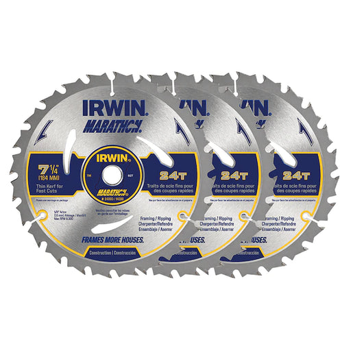 Irwin Circular Saw Blade, 7-1/4 x 24-Tooth