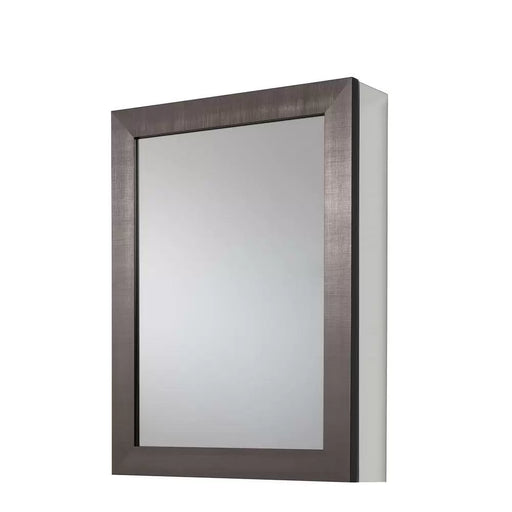 GLACIER BAY 20-inch x 26 in Framed Aluminum Recessed or Surface-Mount Bathroom Medicine Cabinet in Coppered Pewter