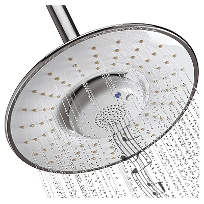 Aquatunes Rain Shower Head With Bluetooth Speaker, 8-in