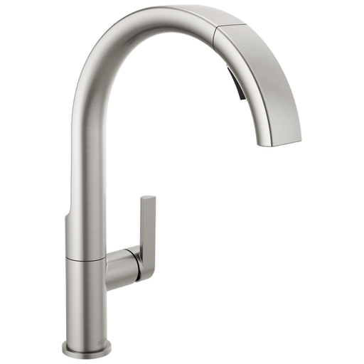 Delta Keele 1.8 GPM Single Hole Pull Down Kitchen Faucet MagnaTite and Touch-Clean Technology Model:19824LF-SP