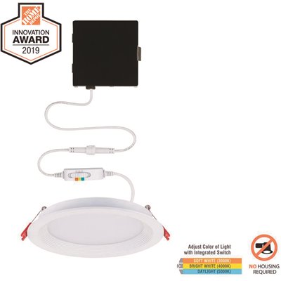 Commercial Electric Slim Baffle 6 in. New Construction and Remodel Color Selectable Canless LED Recessed Kit