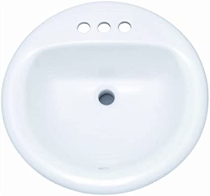 KOHLER  Brookline White Drop-In Round Traditional Bathroom Sink with Overflow Drain (19-in x 19-in)