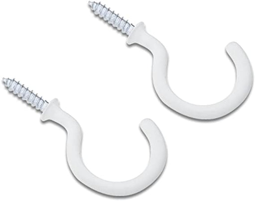 National Hardware Cup Hooks in White vinyl coated