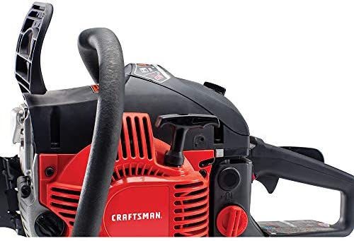 Craftsman CMXGSAMY426S 46cc 2-Cycle Full Crank 20-Inch Gas Powered Chainsaw with Carrying Case, Liberty Red