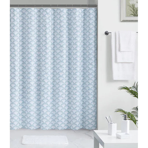 allen + roth 70-in H Polyester Patterned Shower Curtain Nath Set - White Finish