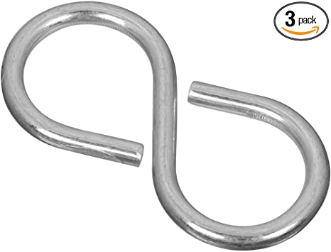 National Hardware N121-277 V2072 Closed S Hooks in Zinc plated, 3 pack 1 1/8" 5,3cm