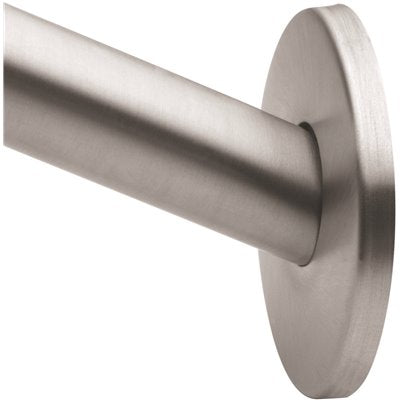 MOEN 60 in. Low Profile Curved Shower Rod Flange in Brushed Stainless Steel
