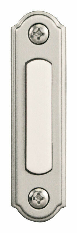Heath Zenith Satin Nickel Silver Metal Wired Pushbutton Doorbell -Pack of 1