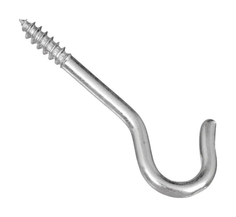 National Hardware Zinc-Plated Silver Steel 2-1/16 in. L Ceiling Hook 25 lb 6 pk