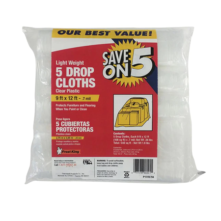 Frost King  5-Pack Plastic 9-ft x 12-ft Drop Cloth