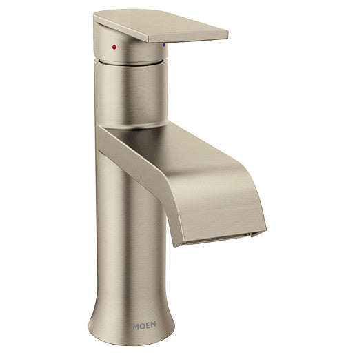 Moen Genta™ Single Handle Centerset Bathroom Sink Faucet with Pop-Up Drain Assembly in Brushed Nickel