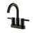 Jacuzzi Duncan Matte Black 2-Handle 4-in Centerset WaterSense Bathroom Sink Faucet with Drain and Deck Plate