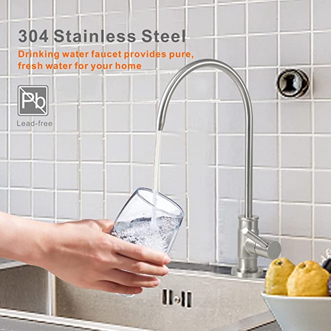 Kitchen Water Filter Faucet, Lead-Free Drinking Water Faucet - On