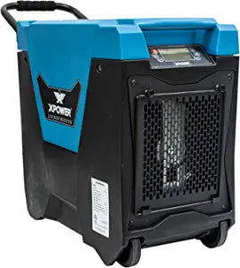 XPOWER XD-85L2 145-Pint LGR Commercial Dehumidifier with Automatic Purge Pump, Drainage Hose, Handle and Wheels for Water Damage Restoration, Clean-up Flood, Basement, Mold, Mildew (Blue)