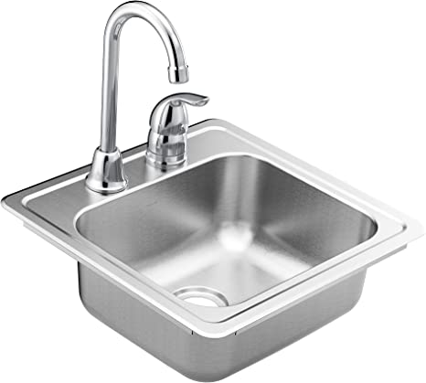 Elkay Neptune Drop-in Stainless Steel 2-hole Single Bowl Kitchen Sink