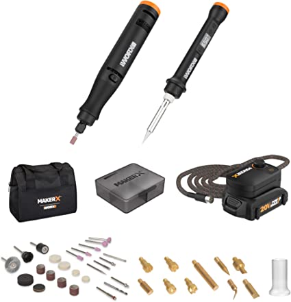 WORX MAKERX WX988L 2pc Crafting Tool Combo Kit - Rotary Tool + Wood & Metal Crafter