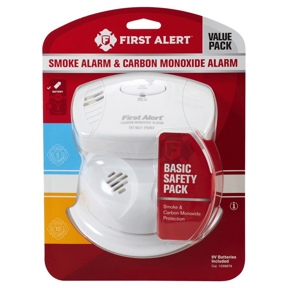 First Alert 1039879 Smoke Alarm and Carbon Monoxide Detector, RED