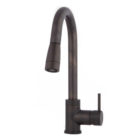 FINITE SINGLE-HOLE KITCHEN FAUCET WITH SWIVEL SPOUT AND PULL-DOWN SPRAY Single Lever Pull Out kitchen Faucet in Oil Rubbed Bronze