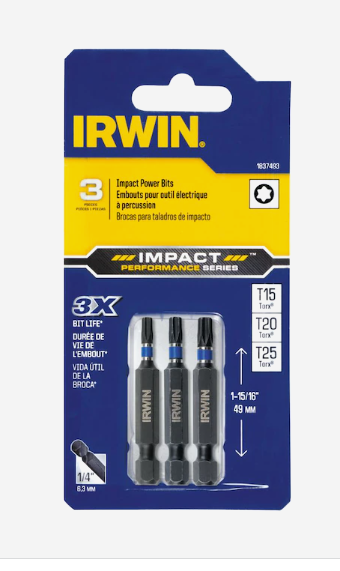 IRWIN 3-Piece Impact Driver Bit Set