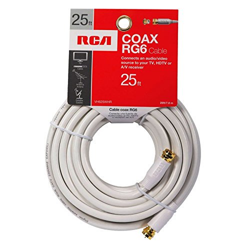 RCA 25-ft 18-AWG RG6 White Coax Cable