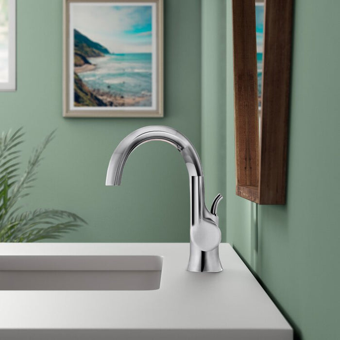 Moen Doux™ Single Handle Monoblock Bathroom Sink Faucet in Polished Chrome