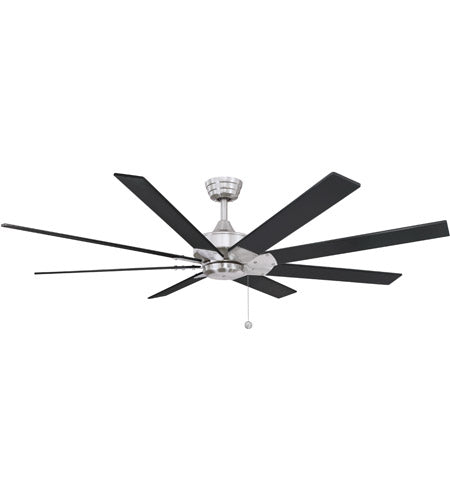 Fanimation Levon Ac 63 inch Brushed Nickel with Cherry/Walnut Blades Indoor/Outdoor Ceiling Fan in 110 Volts