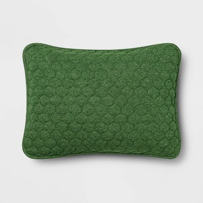 Standard Jersey Quilted Pillow Sham Green - Room Essentials™