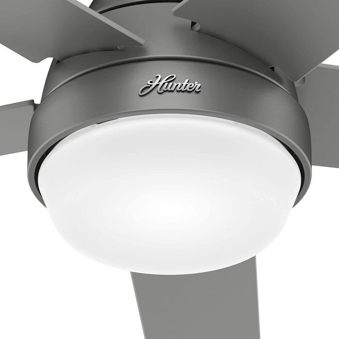 Hunter Fans - Aerodyne 52" Smart LED Ceiling Fan with Remote Control, Matte White, Black, Silver