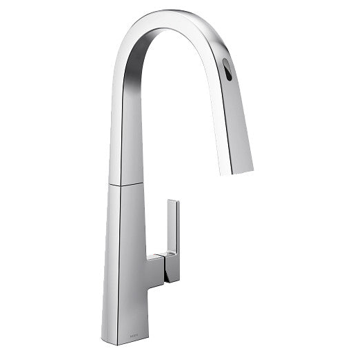 Moen Chrome Nio 1.5 GPM Single Hole Pull Down Smart Kitchen Faucet with Motion Control and Voice Activation